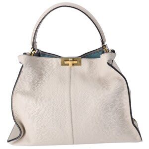 Fendi Peekaboo X-Lite Large Tote Cuoio Romano Selleria Bi-Color Beige